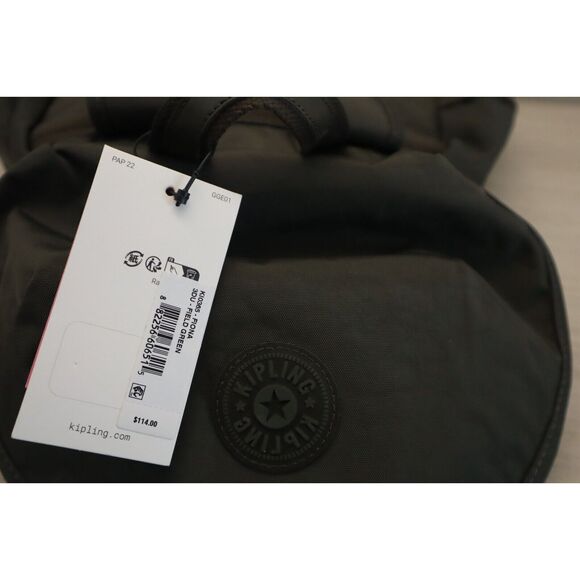 Kipling KI0365-3DU Women's Medium Size Field Green Fiona Nylon Backpack - Picture 11 of 12